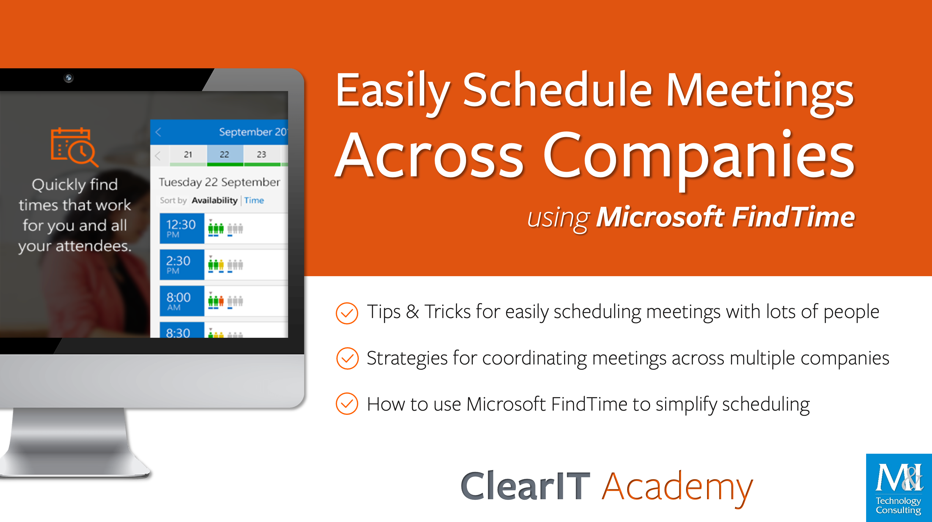 Easily Schedule Meetings Across Companies using Microsoft FindTime - Title Slide