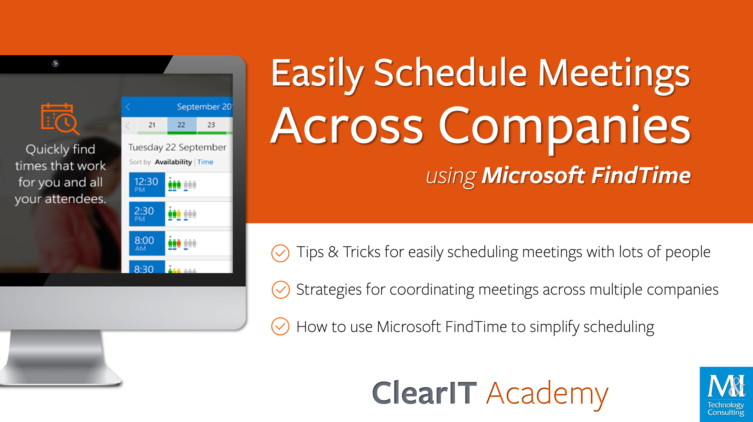 Easily Schedule Meetings Across Companies using Microsoft FindTime - Title Slide Easily Schedule Meetings Across Companies using Microsoft FindTime - Title Slide